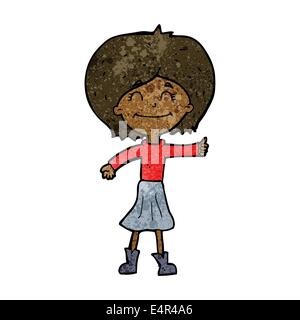 cartoon happy girl giving thumbs up symbol Stock Vector Image & Art - Alamy