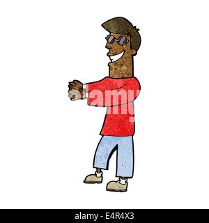 cartoon grinning man wearing glasses Stock Vector