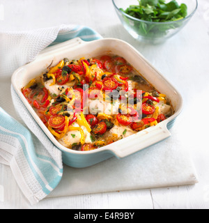 Mediterranean fish bake Stock Photo