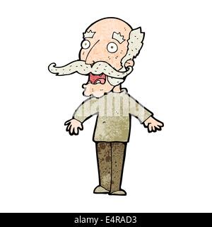 cartoon old man gasping in surprise Stock Vector