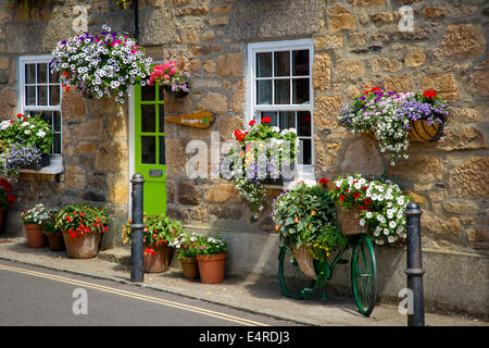 Front entrance to Smugglers Bed and Breakfast in Marazion, Cornwall, England Stock Photo