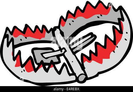 cartoon bear trap Stock Vector