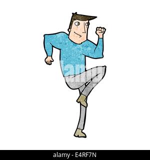 cartoon man jogging on spot Stock Vector