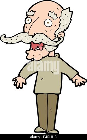 cartoon old man gasping in surprise Stock Vector