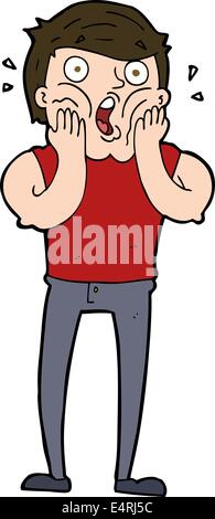 cartoon gasping man Stock Vector