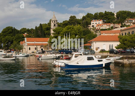 EUROPE, Croatia, Dalmatia, Cavtat, scenic view of boats in the harbour Stock Photo