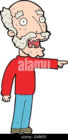 cartoon scared old man pointing Stock Vector Image & Art - Alamy