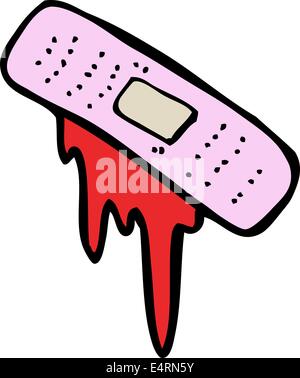 cartoon bloody plaster Stock Vector