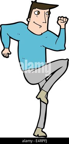 cartoon man jogging on spot Stock Vector