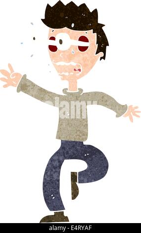 cartoon terrified man with eyes popping out Stock Vector