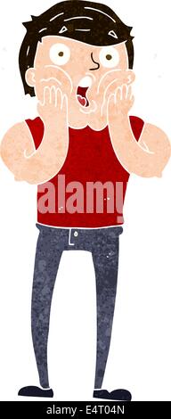 cartoon gasping man Stock Vector