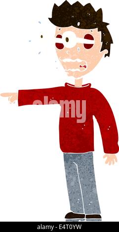 cartoon man with popping out eyes Stock Vector