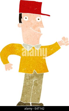 cartoon man punching air Stock Vector