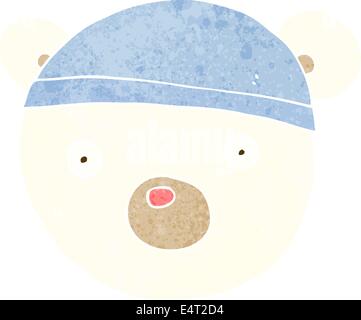 cartoon polar bear cub wearing hat Stock Vector