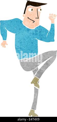 cartoon man jogging on spot Stock Vector