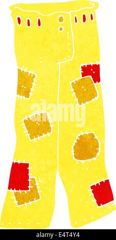 cartoon patched old jeans Stock Vector