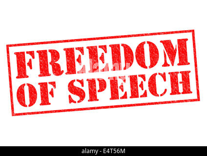 FREEDOM OF SPEECH red Rubber Stamp over a white background. Stock Photo