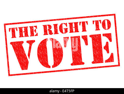 THE RIGHT TO VOTE red Rubber Stamp over a white background. Stock Photo