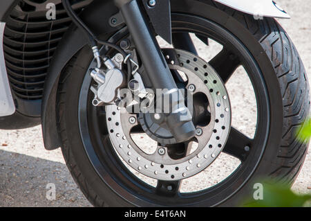 disc brake motorcycle brake calipers which are observed Stock Photo