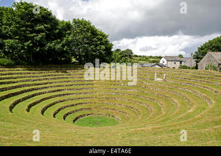 gwennap pit, a methodist preaching arena at st.day near redruth in cornwall, uk Stock Photo
