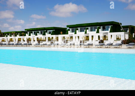 Modern villas near  swimming pool at luxury hotel, Antalya, Turkey Stock Photo