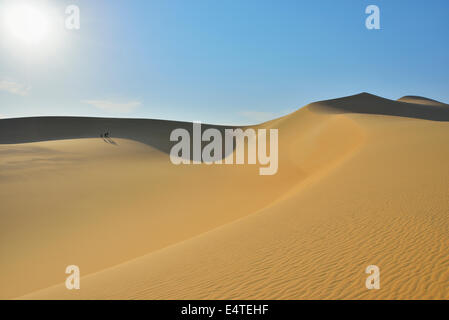 Scenic view of Sand Dune with Sun, Matruh, Great Sand Sea, Libyan Desert, Sahara Desert, Egypt, North Africa, Africa Stock Photo