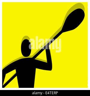 kayak pictogram yellow Stock Photo