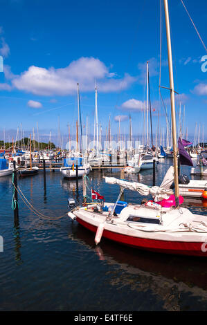 Boats in Harbour, Aeroskobing, Aero Island, Jutland Peninsula, Region Syddanmark, Denmark, Europe Stock Photo