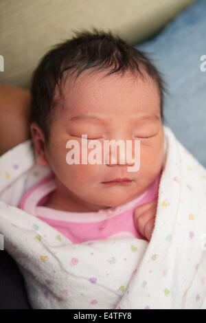 Portrait of Newborn Baby Girl Stock Photo