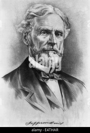 Jefferson Davis, former President of the Confederate States of America, circa 1890 Stock Photo