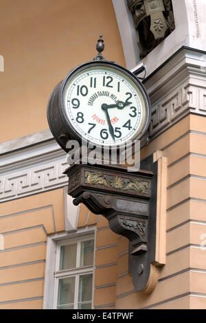 The clock on the wall at the Palace Square Stock Photo