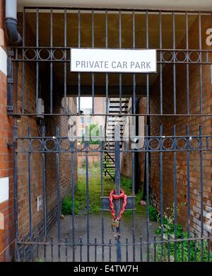 Private car park closed up and disused England uk Stock Photo