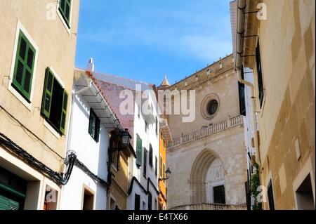 Menorca Balearic Islands Spain. A street in the town of Alaior. Stock Photo