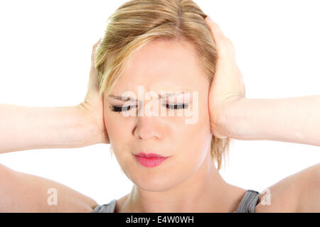 Woman suffering from a headache Stock Photo