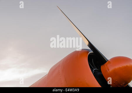 Engine propeller, Old airplane, orange, North American T-6G Texan Stock Photo