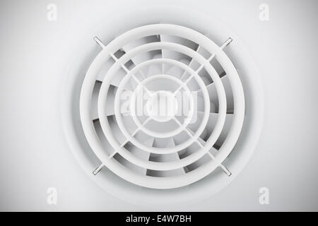 Round white plastic air fan Stock Photo