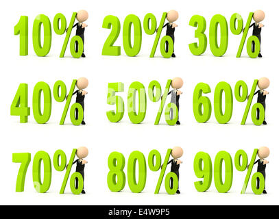 Percent symbol on white background Stock Photo