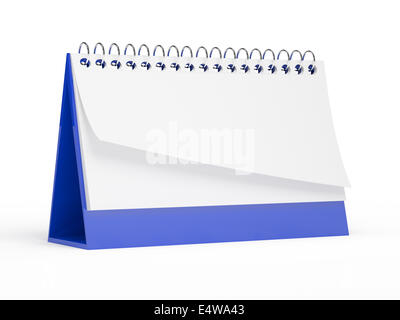 3d render of isolated blank calendar Stock Photo