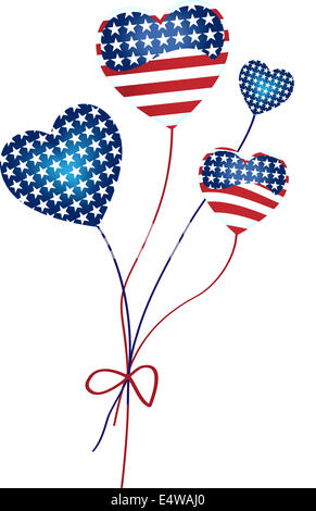 American Hearts Balloons Stock Photo
