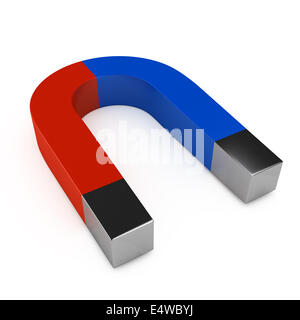 Two color magnet over white background Stock Photo