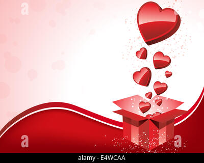 Happy Valentine's Day Gift With Hearts Stock Photo - Alamy