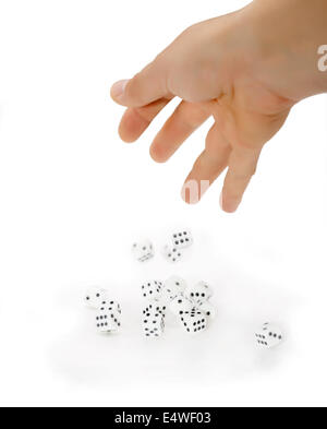 The gaming dices over white Stock Photo