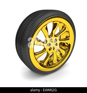 Wheels over white background. Stock Photo