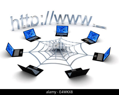 Web concept over white background Stock Photo