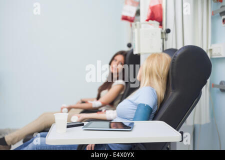 Two patients speaking Stock Photo