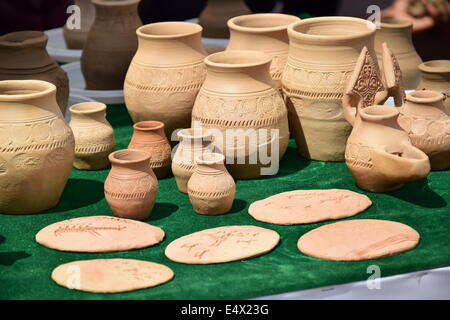 Oriental pottery on display Stock Photo