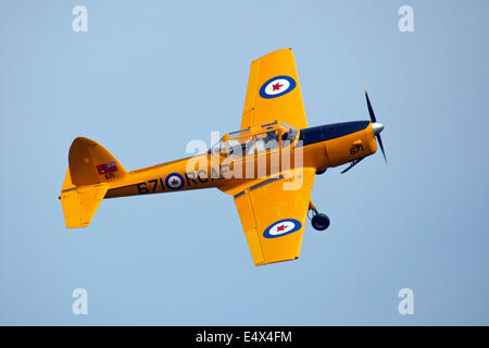 England UK circa 2014 An unamed pilot flies the De Havilland Canada DHC-1 Chipmunk 22  at a vintage air pageant Stock Photo