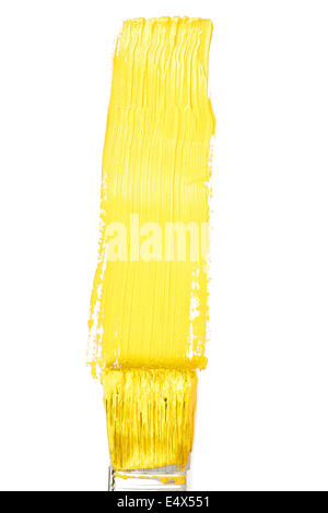 Yellow vertical line of painting Stock Photo