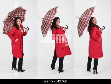 a woman and an umbrella Stock Photo
