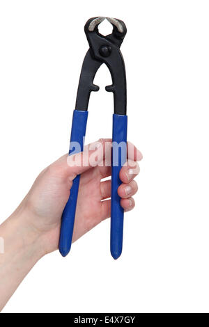 hand holding spanner Stock Photo